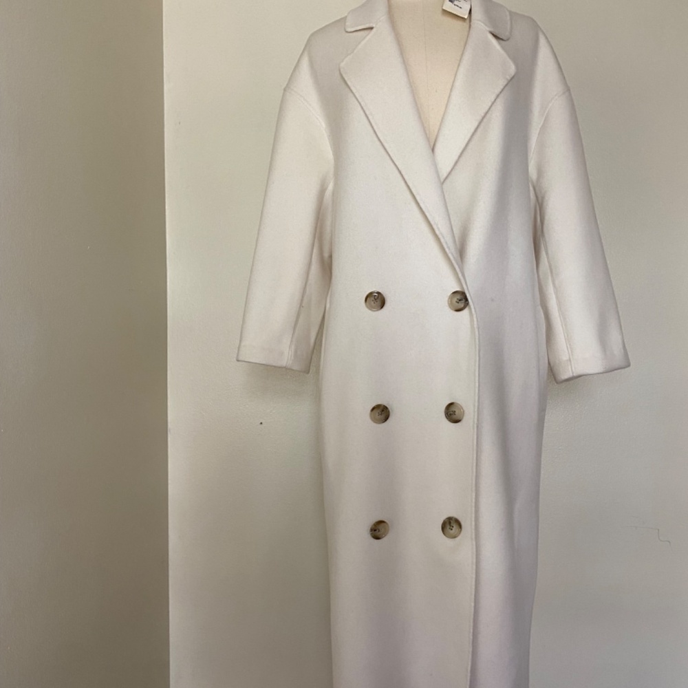 LOULOU STUDIO IN IVORY-BORNEO OVERSIZED COAT - NWT